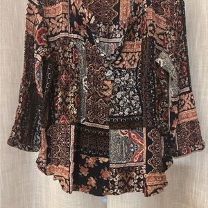 Knox Rose Multicolor Patchwork Blouse